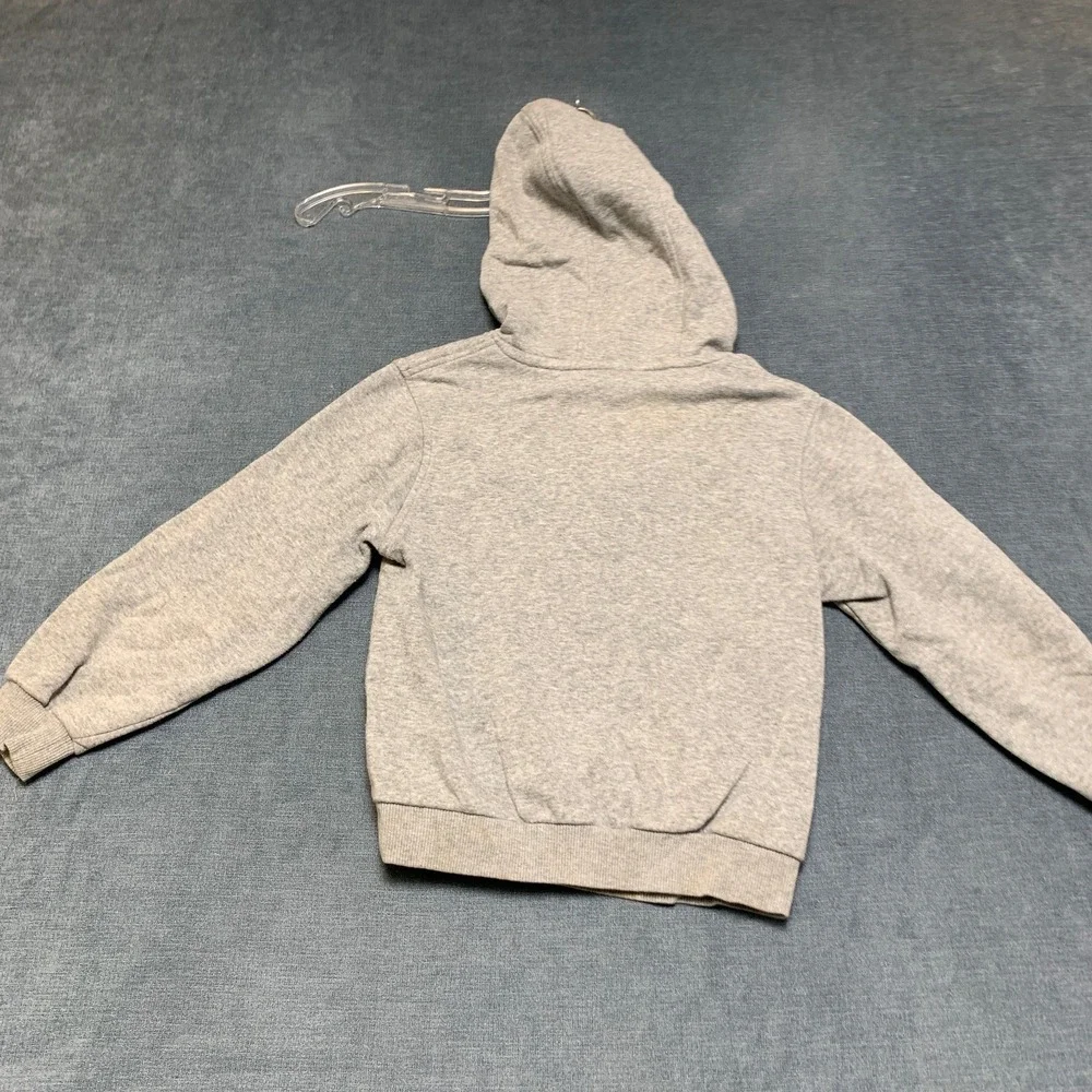 Nike Hoodie Kids Small Gray Swoosh Logo Kangaroo‎ Pocket Long Sleeve Pullover